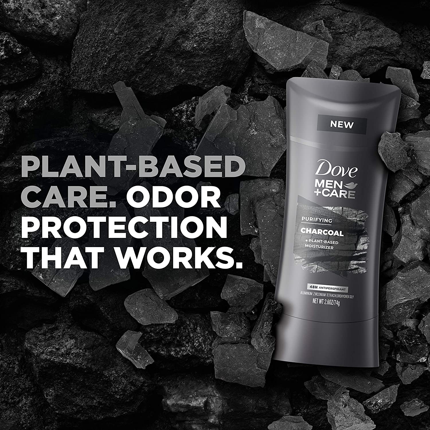 DOVE MEN + CARE Antiperspirant Deodorant Charcoal Natural Inspired Deodorant for Men, 2.6 Ounce (Pack of 4) - Image 4